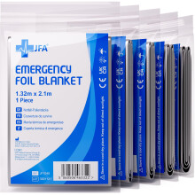 JFA Medical 5 x Individually Packaged Medical First Aid Foil Survival Blankets f