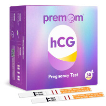 Premom hCG Pregnancy Test Strips: 50 Individually Wrapped Pregnancy Test Kit Pow