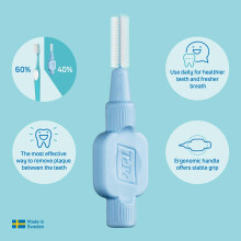 TePe Interdental Brush, Extra Soft, Purple, 1.1mm/ISO 6, 8pcs, Plaque Removal, E