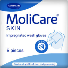 MoliCare Moist Wash Gloves - Pre-Moistened Washcloths for Head to Toe Body Wash,