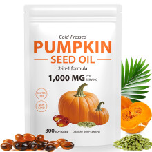 Pumpkin Seed Oil Capsules, 300 Softgels Cold Pressed Pumpkin Seed Oil Supplement