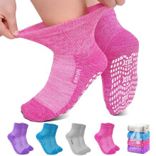 ZFSOCK Diabetic Socks for Women Men: Bamboo Soft Top Slipper Sock 4 Pairs