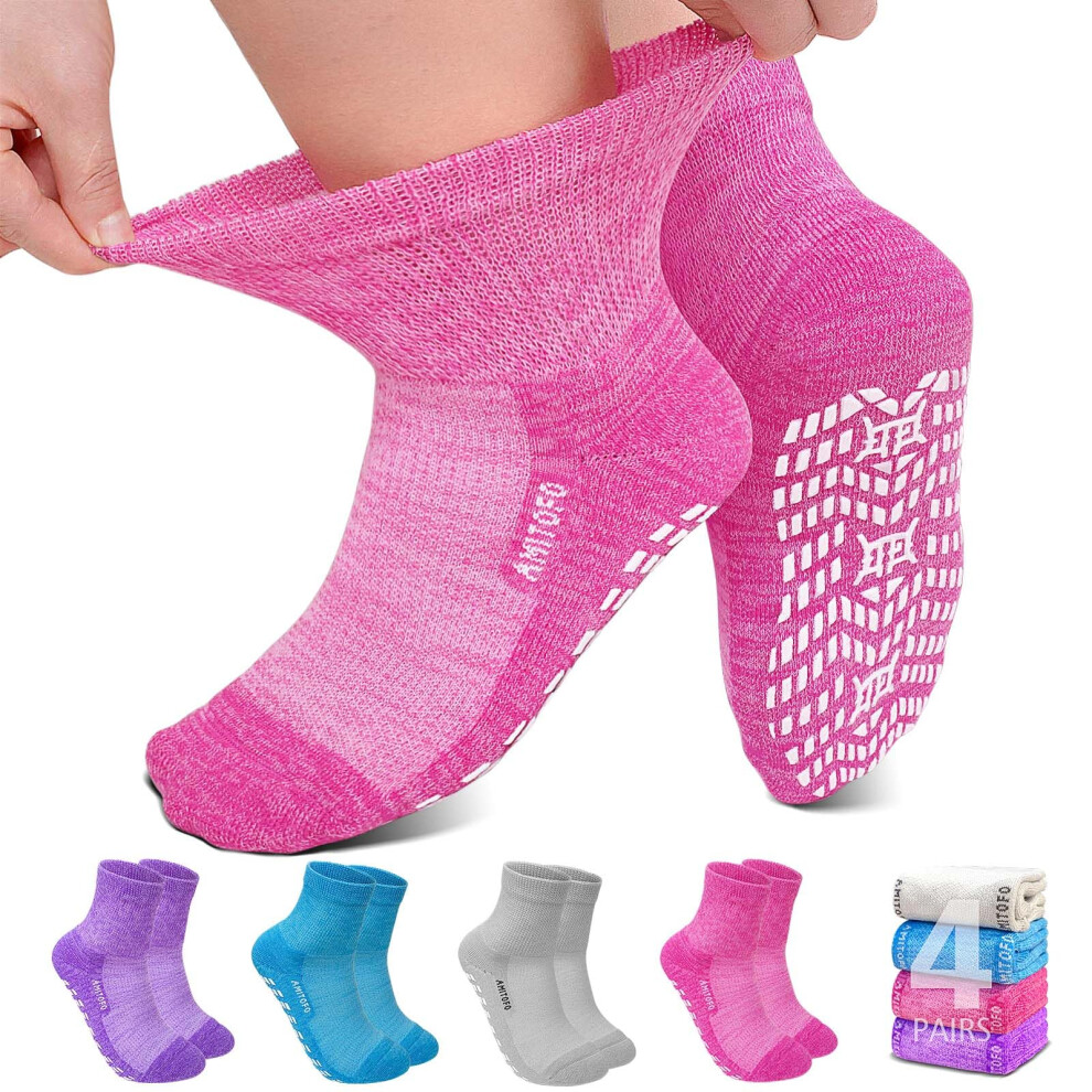 Zfsock Diabetic Socks Non-Slip For Women: Bamboo Ankle Socks Moisture Wicking Wi