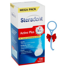Retainer Cleaner Active Plus 136 Tablets (3.5 Months Supply) + Removal Tool