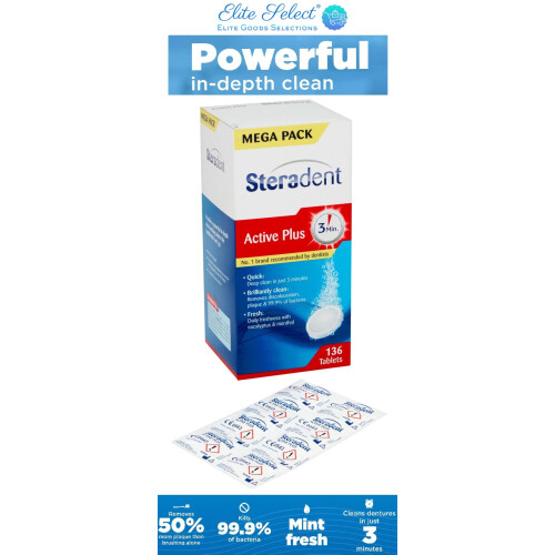Retainer Cleaner Active Plus 136 Tablets (3.5 Months Supply) + Removal Tool 1