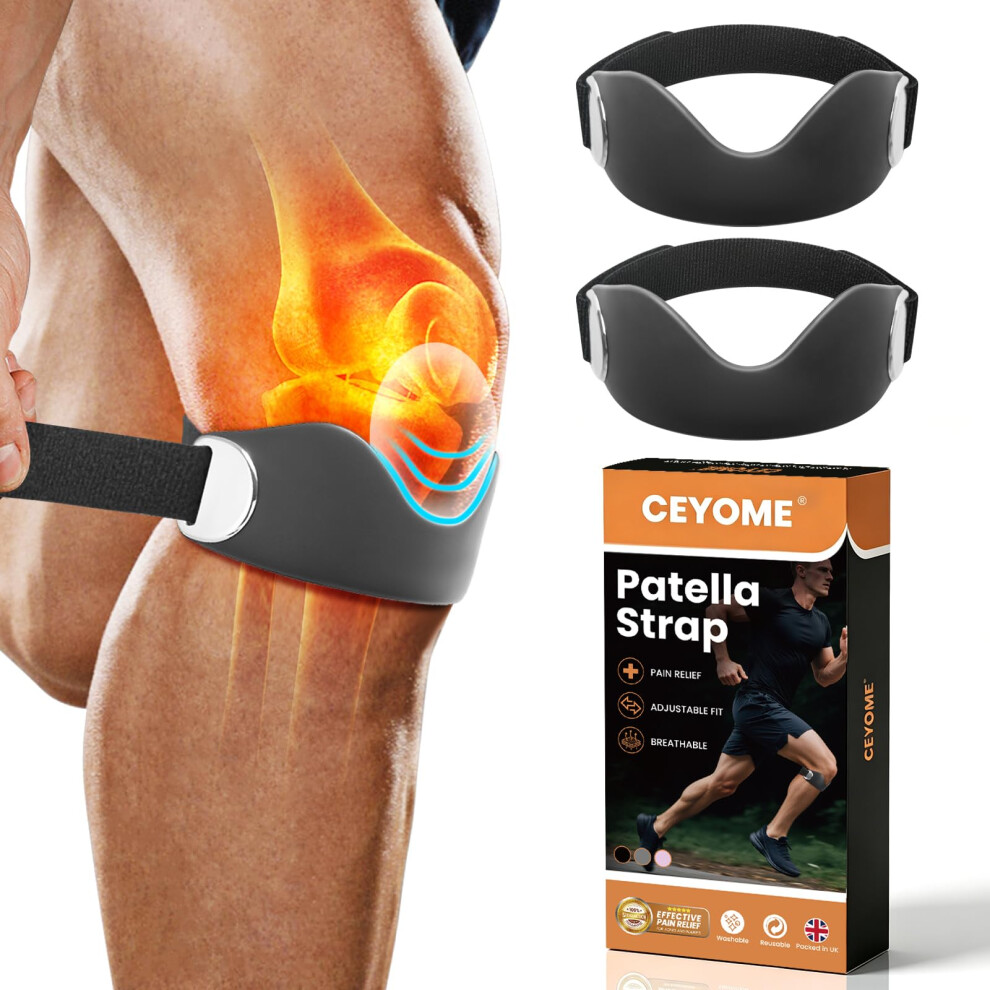 Ceyome Silicone Patella Tendon Knee Strap Â Adjustable Non-Slip Knee Brace, 2 Pa