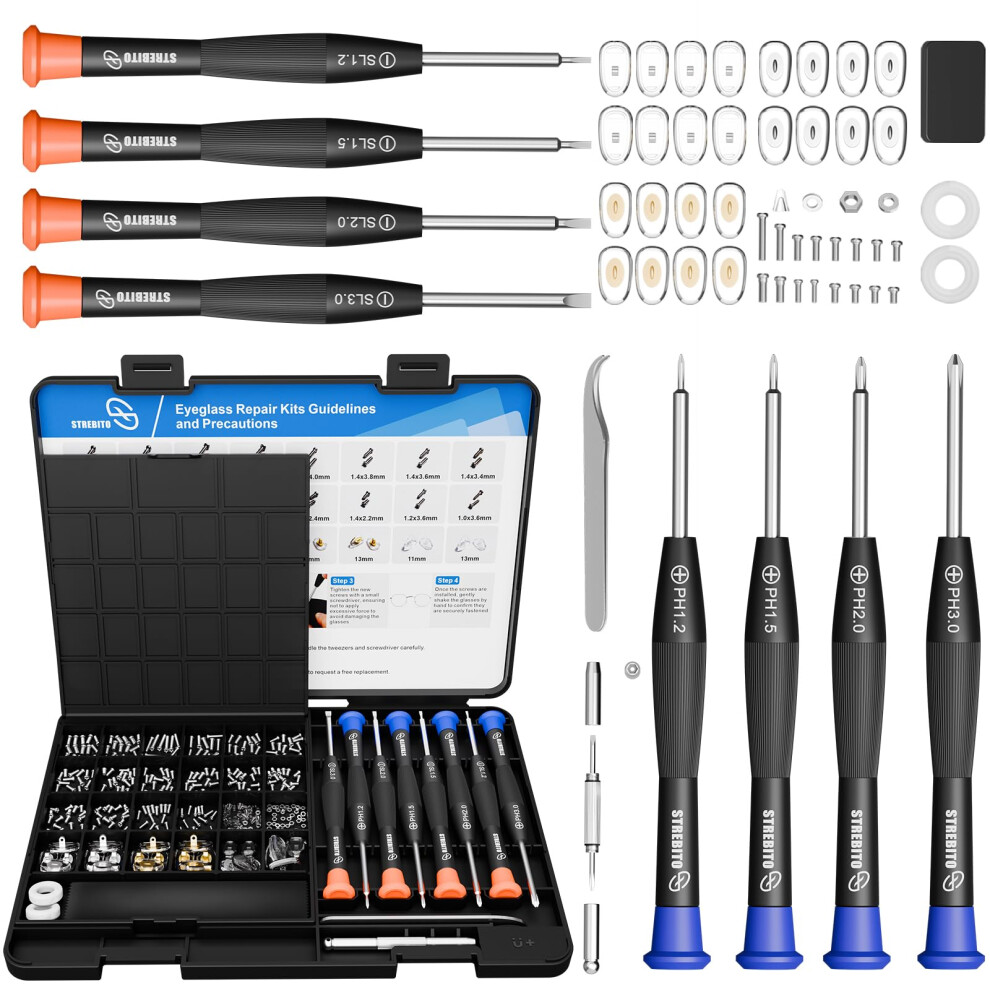 Photos - Glasses & Contact Lenses STREBITO Eyeglass Repair Kit with Screws, All-in-One Glasses Repair Kit with Eye