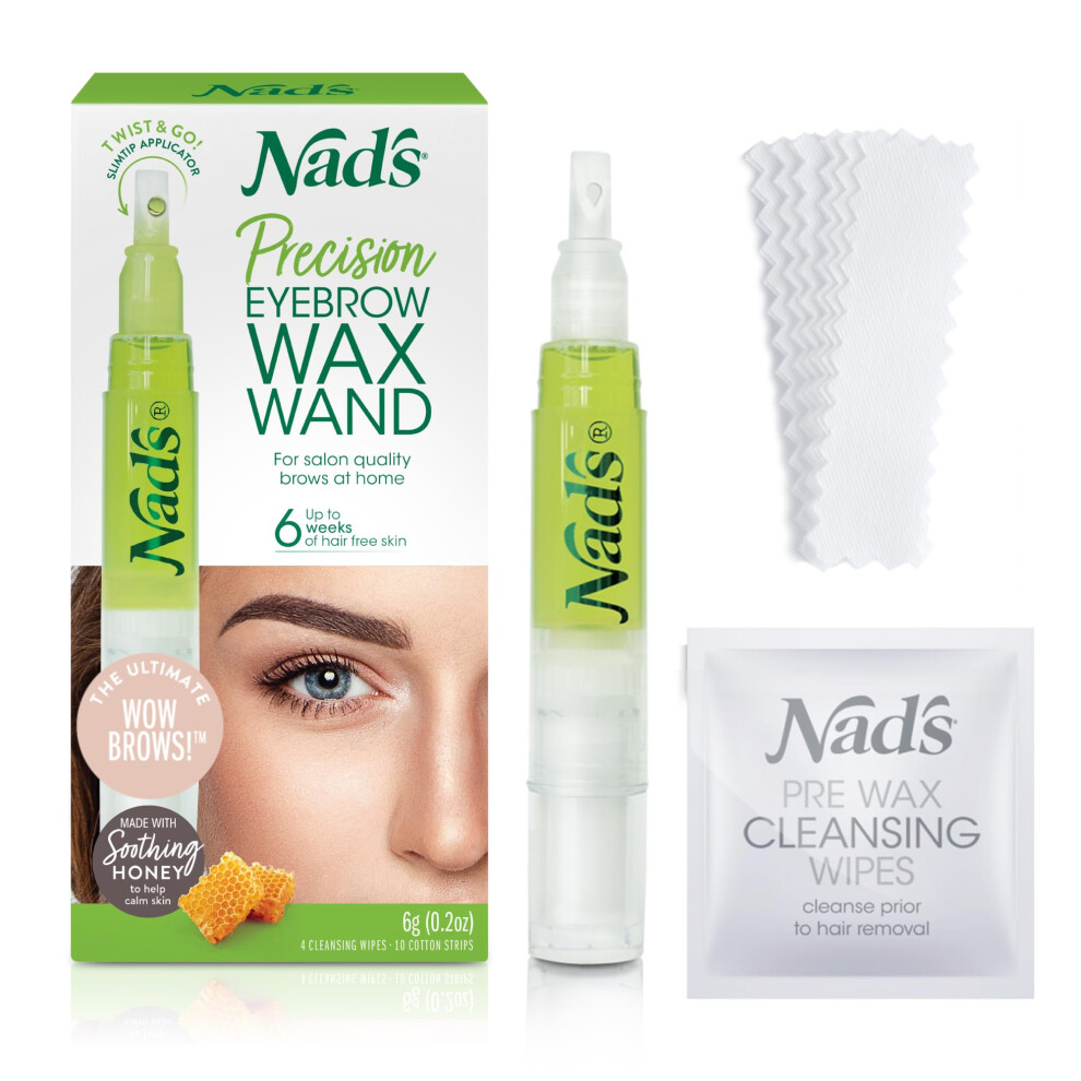 Nad's Facial Wax Wand Eyebrow Shaper, Eyebrow Kit, Face Wax, Hypoallergenic, No