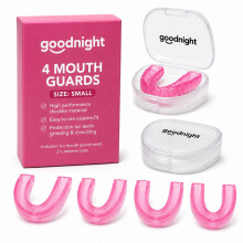 Mouth Guard for Teeth Grinding & Clenching - Pack of 4 Night Guards with 2 Storage Cases - Mouldable Sleep Gum Shield for Custom Fit, Comfortable Nig