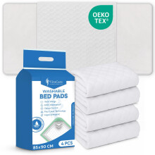 2 x Washable Incontinence Bed Pads with Tucks/Flaps | 85 x 90 cm | Incontinence