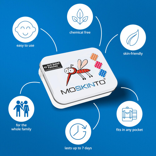 Moskinto Patch, Instant Itch Relief from Mosquito Bites, Ticks, sandflies, Midge 1