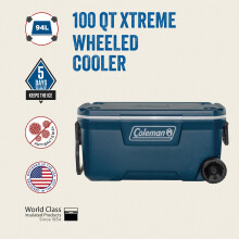 Coleman 100QT Xtreme Wheeled Cooler Box | For Camping, Beach, Picnic & Outdoor U