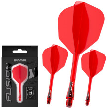 WINMAU Darts Fusion Integrated Flight & Shaft System - No.6 Shape & Design - Red