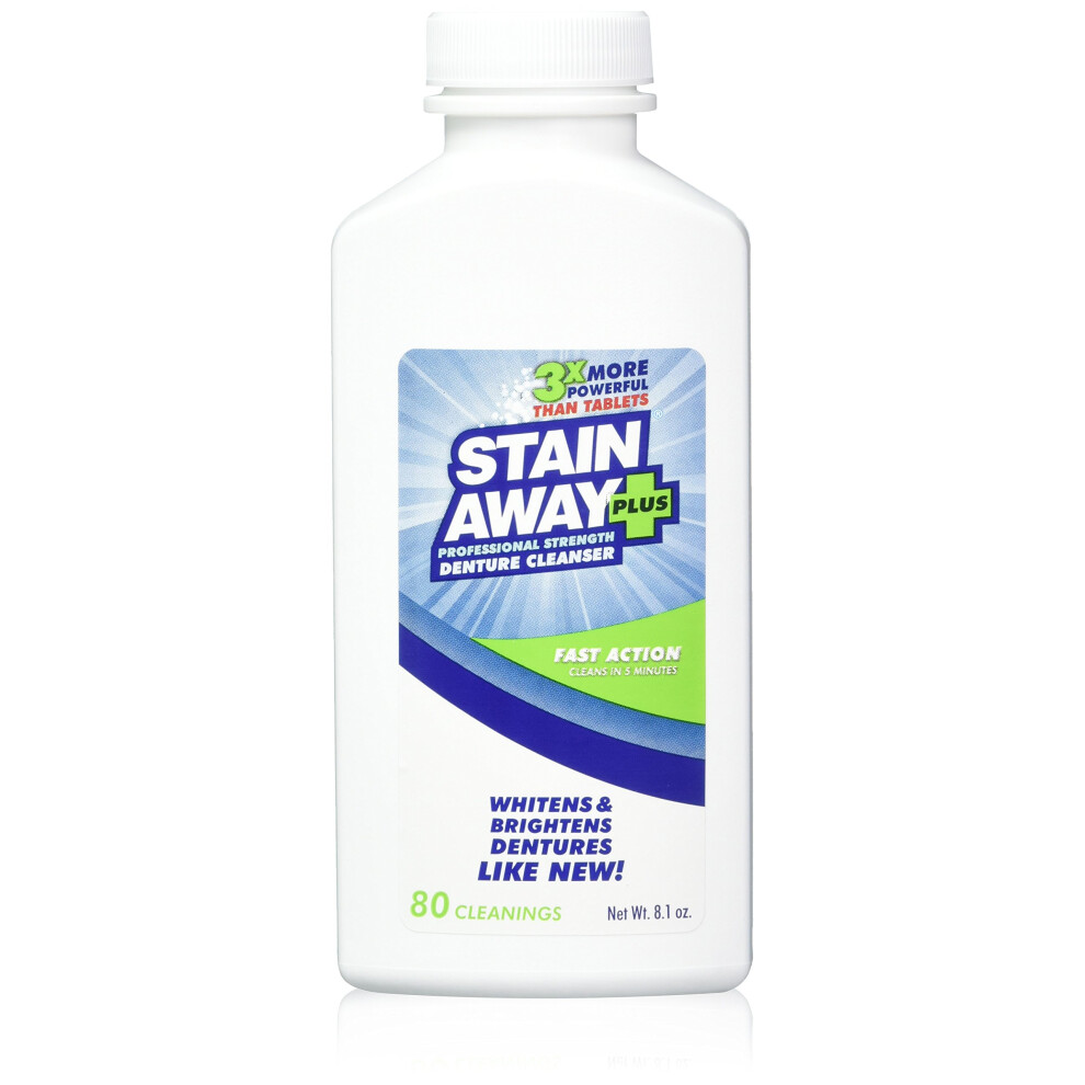 Stain-Away Stain Away Plus Denture Cleanser 8.1 Oz Bottle (Pack Of 2)