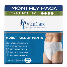 60 x Incontinence Pants Men & Women | with Wetness Indicator & Soft-Stretch Wais