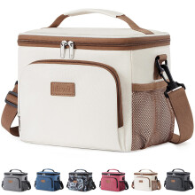Lifewit 9L Insulated Lunch Bag for Men, 12-Can Cool Bag Lunch Box, Cream