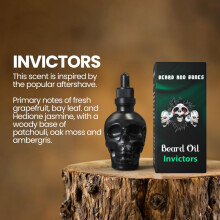 Beard & Bones 60ml Beard Oil for Men | Nut Free | Glass Skull (Invictors)