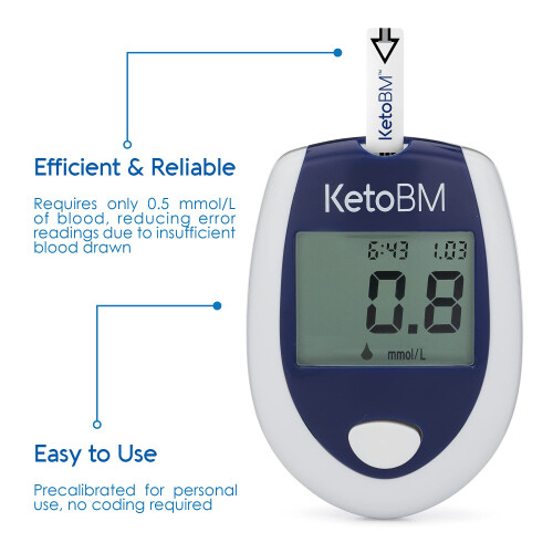 KetoBM Blood Ketone Meter Kit for Keto Diet Testing - Complete Test Kit with Mon 2