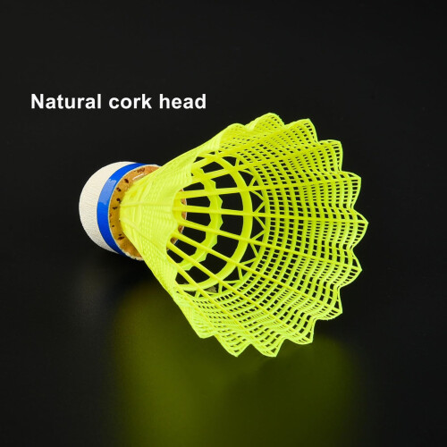 MANJHONG Badminton Nylon Shuttlecocks Cork Base, Great Durability & Stability Sh 2