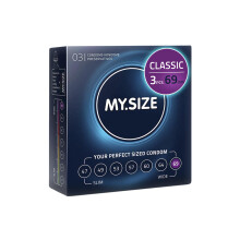 MY.SIZE Classic Condoms Size 7 I 69 mm Width I 3 Pieces Trial Pack I Premium Ext