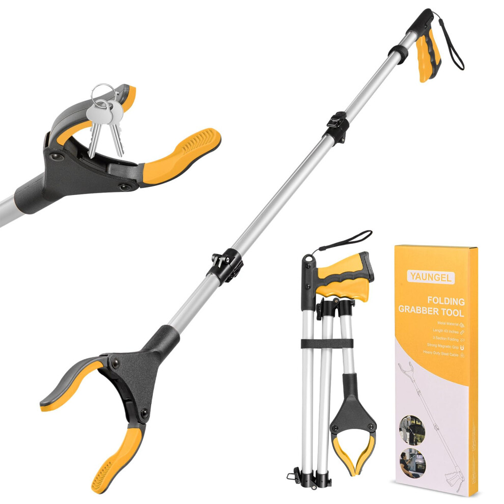 Yaungel 43'' Litter Pickers, Grabber Stick With Magnet, Grabber For Disabled, Ex