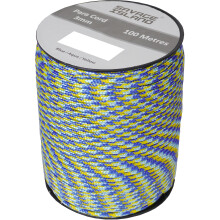 100m Reel Paracord Army Camping for Tent Basha Bivi Shelter Buidling Hammock Gardening Bushcraft in Green, Black, Coyote and Red Colours (Blue/Aqua/Ye