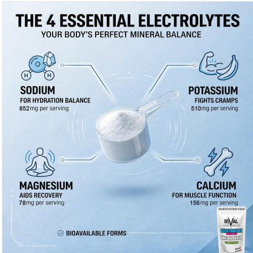 Electrolyte Powder Unflavoured – Zero Sugar Hydration Mix | 312 Servings | Keto, 2