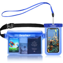 ivoler Waterproof Pouch Bag + Phone Case, Blue