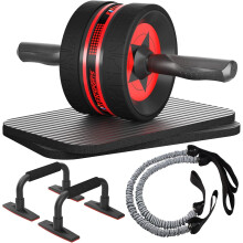 EnterSports AB Wheel Roller, 6-in-1 Exercise Roller Wheel Kit with Knee Pad, Res