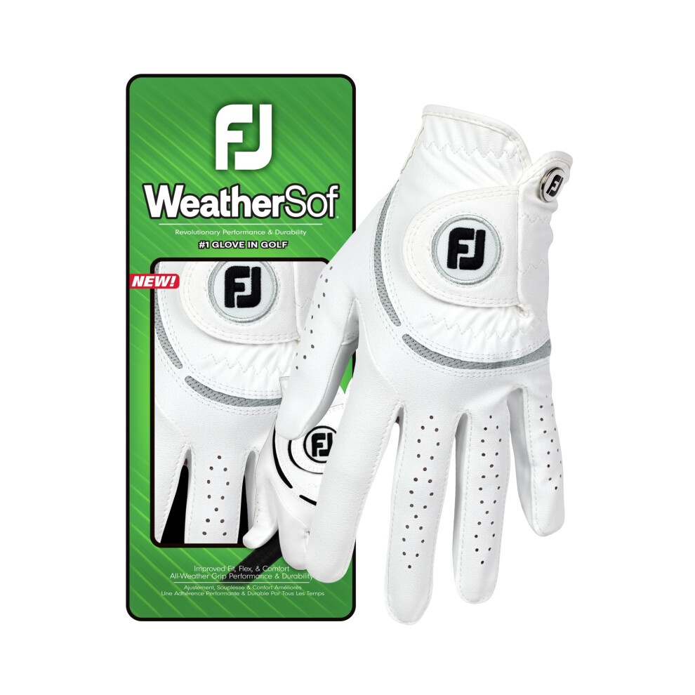 Footjoy Weathersof Women's Golf Glovee, Left Hand (For Right Handed Golfer), Whi