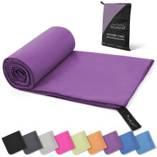 Style Slice Microfibre Towel Quick Dry Travel Beach Purple 200x100cm