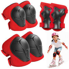 Kids Knee and Elbow Pads, 6Pcs Knee Pads Wrist Guards Elbow Pads for Children, O