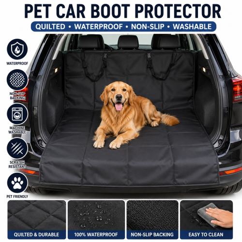 Black Car Boot Protector Liner Mat 143.5x145cm 1