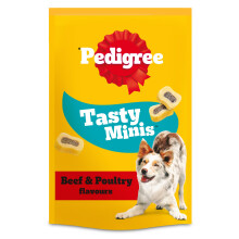 PEDIGREE TASTY MINIS Adult Dog Treats Beef & Poultry Chewy Slices 155g - Pack of 8