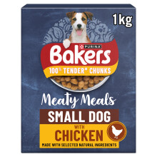 BAKERS Meaty Meals Small Adult Dry Dog Chicken 1kg (Pack of 5)