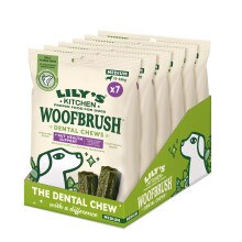 Lily’s Kitchen Medium Woofbrush Gut Health Dental Chews, 6xPacks (196g), 7xChews per pack for Adult & Senior Dogs, Small Dogs, Grain-Free Recipe wit