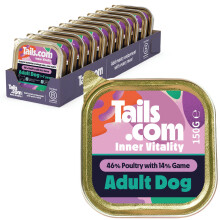 Tails.com • Wet Dog Food 11 x 150g • Poultry & Game • Adult 1-7 years • Hypoallergenic Recipe • Made with natural ingredients • Contains O