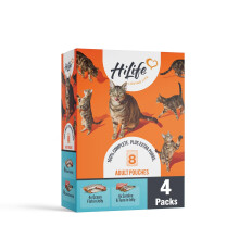 HiLife Adult Wet Cat Food, Mixed Ocean Fish in Jelly Recipes, Complete Cat Food Pouches, 100% Natural & Grain Free, Ocean Fish / Sardine wit