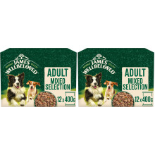James Wellbeloved Adult Turkey, Lamb and Chicken in Loaf 12 Cans, Hypoallergenic Wet Dog Food, Pack of 2 (12 x 400 g)