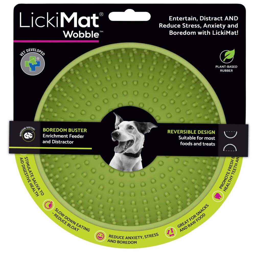 Lickimat Wobble, Dog Slow Feeder Bowl Lick Mat, Boredom Anxiety Reducer; Perfect For Food, Treats, Yogurt, Or Peanut Butter. Fun Alternative