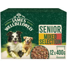 James Wellbeloved Senior in Loaf 12 Cans, Hypoallergenic Wet Dog Food, Pack of 1 (12 x 400 g)