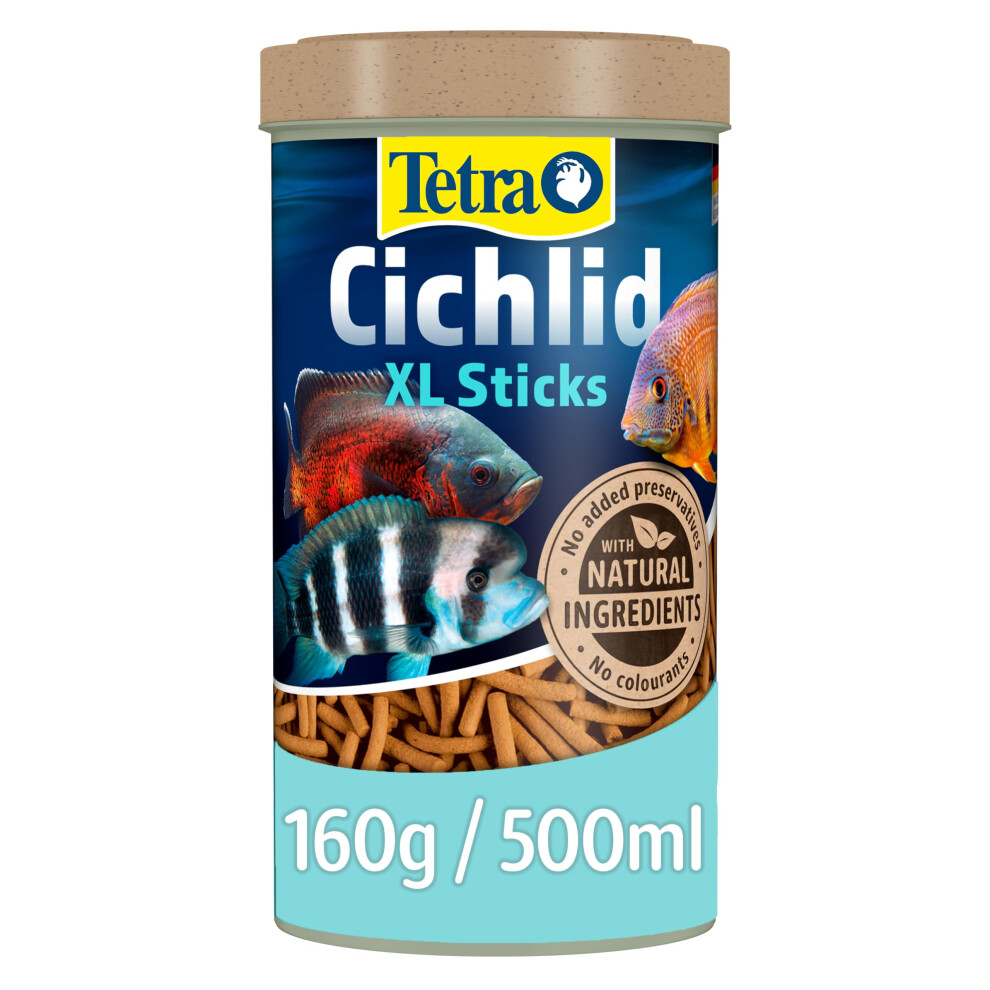 Tetra Cichlid Xl Fish Food Sticks, Complete Food For Large Cichlids, 160 G