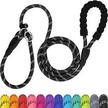 TagME Slip Lead for Dogs No Pull Training Lead 1.8m Reflective Dog Lead with Padded Handle & Anti-Choke Stopper, S/M/L for Small Medium Large Dogs