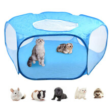 Small Animals Cage Tent,Hamster Playpen with Portable Breathable Transparent Outdoor/Indoor Yard Fence Guinea Pig Cage Pet Playpen for Hamster Rabbit