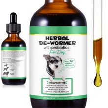 Natural Dog Worming Drops, 60ml Herbal Digestive Drops Wormer for Dogs, Suitable