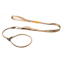 Howgo Dog Slip Lead Dog Leash, Training Leash, No-Pull Lightweight Slip Lead and Collar, Heavy Duty & Durable, Padded Handle, for All Breeds (Brown,