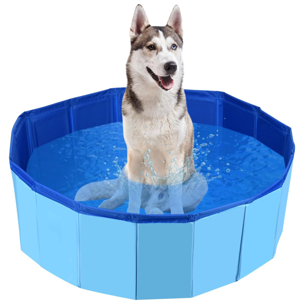 Duojin Foldable Dog Bathing Tub, Large Pvc Pet Swimming Pool, Paddling Pool For Pets, Non-Slip Dogs Bathing Pool Bathtub In Garden (80X20cm)