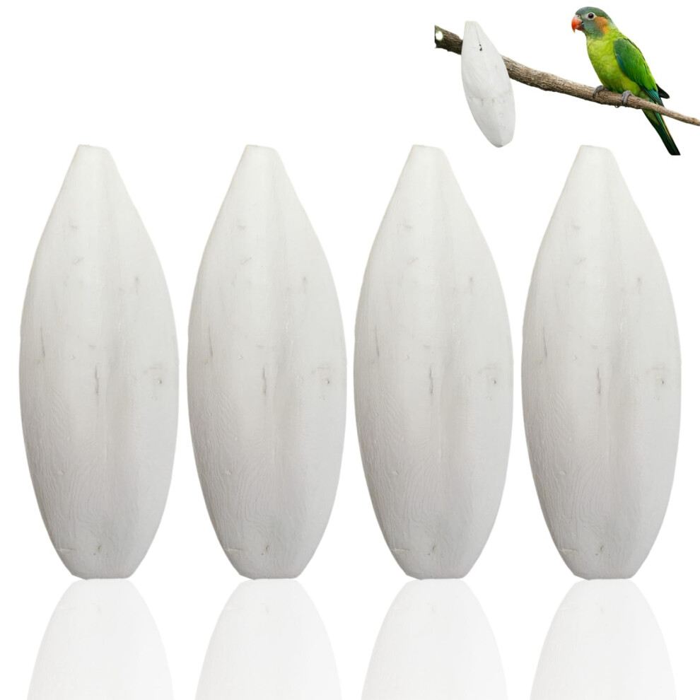 Duminyu 4 Pcs Natural Cuttlefish Bone (8-10Cm) For Birds & Tortoises,Parrot Toys & Budgie Treats,Chew Toy For Reptiles,Beak Trimming Bird Toy For Pa