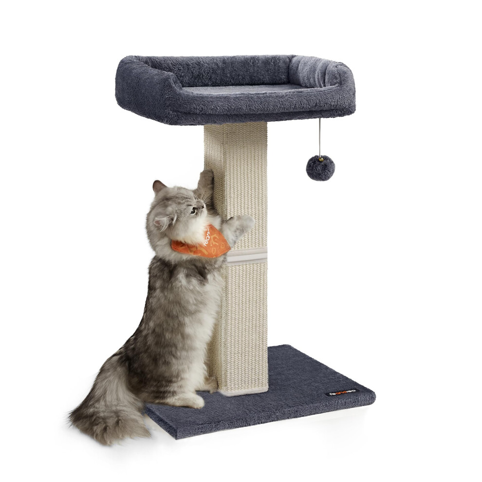 Feandrea Cat Scratching Post, Cat Scratcher With 40 X 30 Cm Plush Perch, Cat Tre