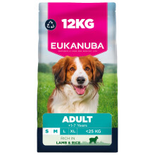 Eukanuba Lamb & Rice - Complete Dry Dog Food - For Adult Small & Medium Breed Dogs 12KG